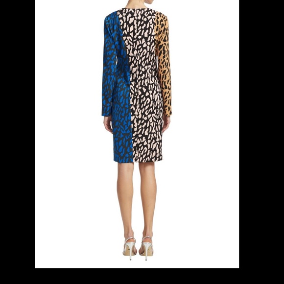Diane Von Furstenberg Multicolor Leopard Long sleeve dress 10 - Picture 2 of 2